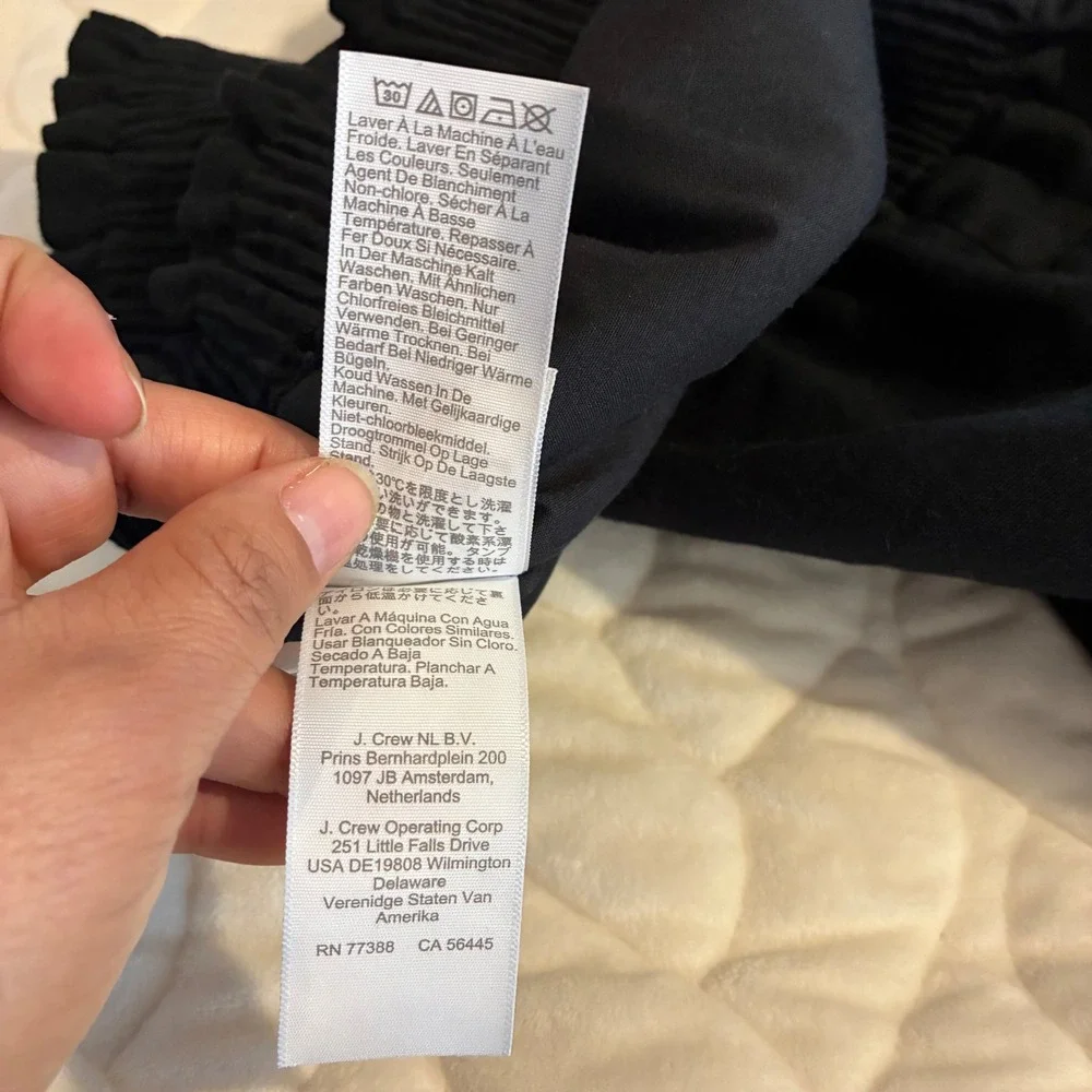 J.Crew Black Linen Blend Skirt Elastic Waist A-Line Casual‎ Everyday Athletic -6